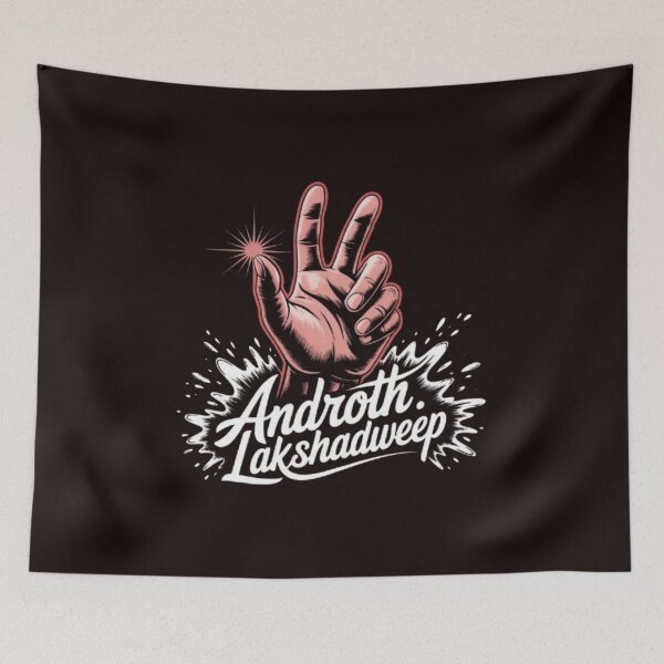 Item preview, Androth Lakshadweep Peace Hand – Retro Tropical Island Art designed and sold by dortmond.