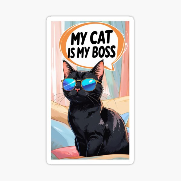 Item preview, My Cat Is My Boss – Anime Cat Style designed and sold by FurEverVibes.
