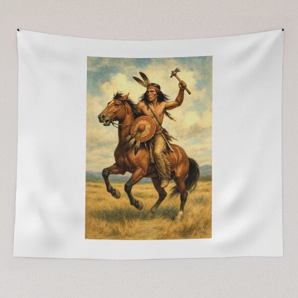 Item preview, Apache Warrior on Horseback designed and sold by GARAPROMOCIONES.