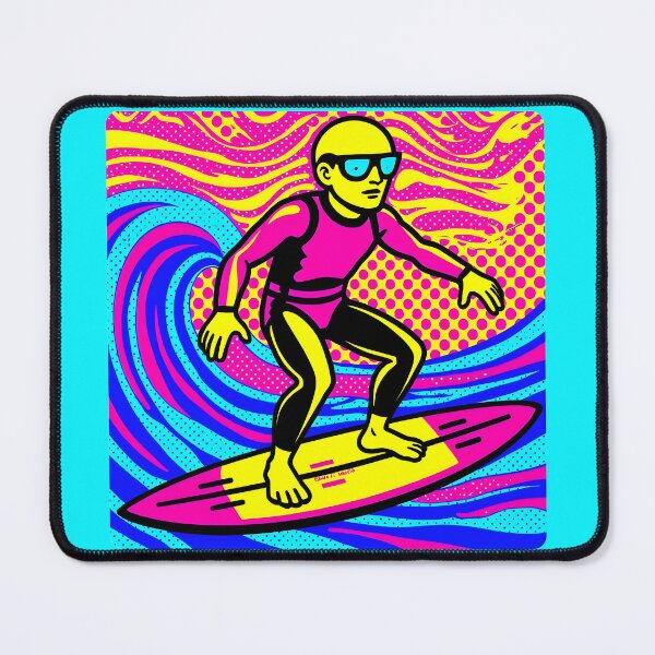 Item preview, Pop art illustration of a surfer designed and sold by PrintLabStudio.