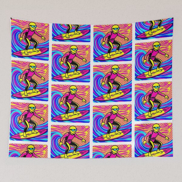 Item preview, Pop art illustration of a surfer designed and sold by PrintLabStudio.