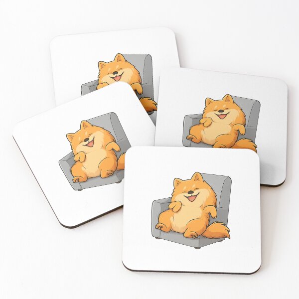 Item preview, Cute Relaxing Pomeranian on Couch - Cartoon Art designed and sold by Jon's Cute World.