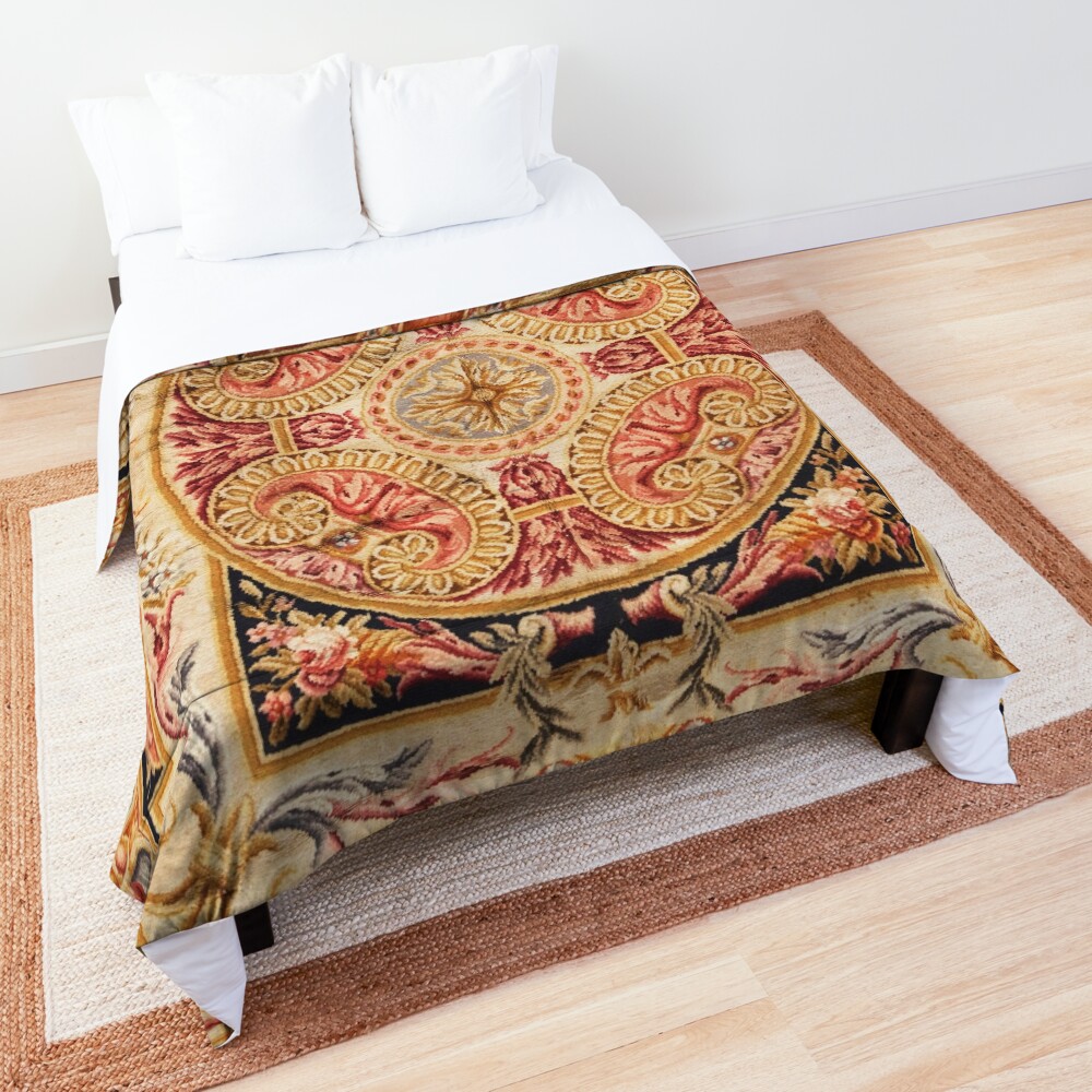 Antique French Aubusson Rug Print Comforter