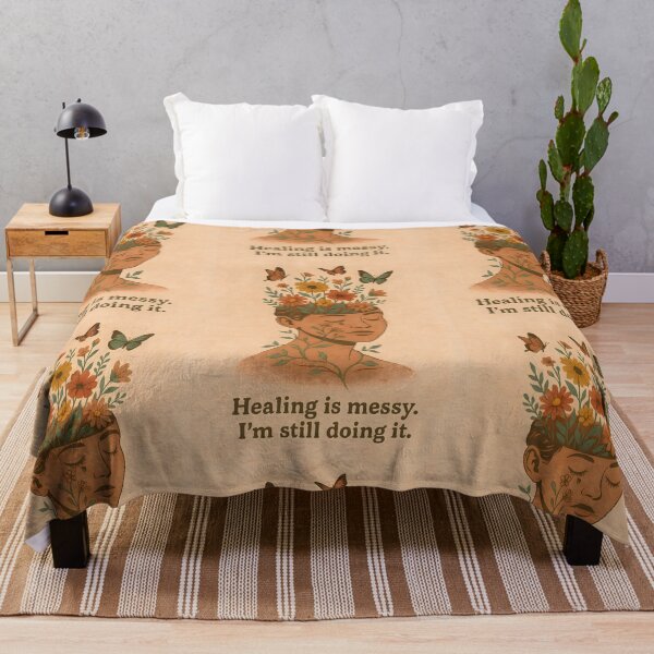 Item preview, Healing Is Messy – Vintage Botanical Mental Health Collage designed and sold by Quiet Power Co..