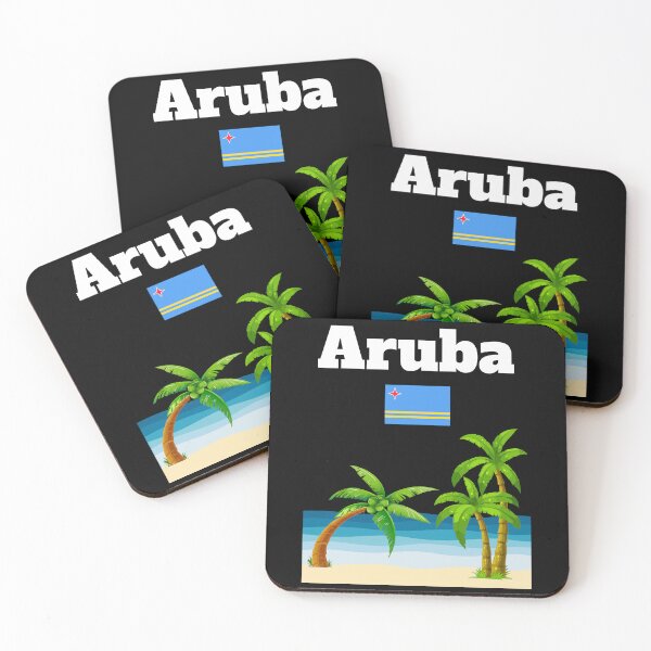 Item preview, Aruba souvenir Caribbean tropical beach palm tree Aruba flag designed and sold by Artstastic.