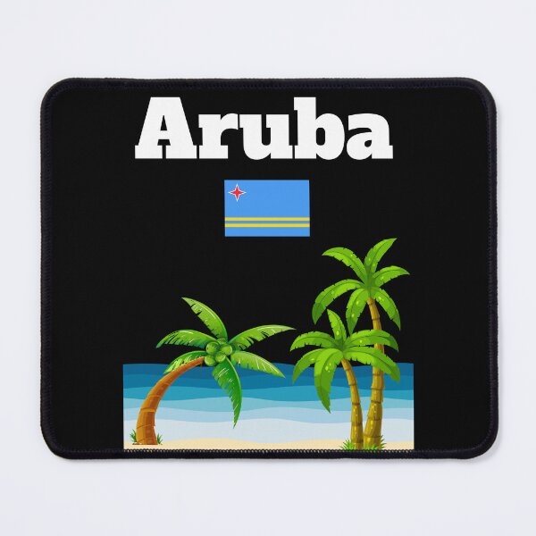 Item preview, Aruba souvenir Caribbean tropical beach palm tree Aruba flag designed and sold by Artstastic.