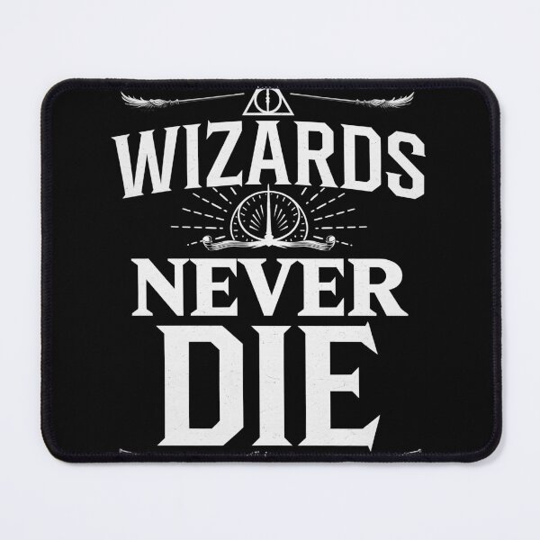 Item preview, wizards never die fantasy relics b&w designed and sold by jbfart.
