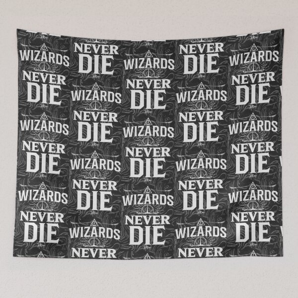 Item preview, wizards never die fantasy relics b&w designed and sold by jbfart.