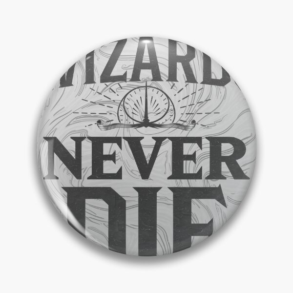 Item preview, wizards never die fantasy relics b&w designed and sold by jbfart.