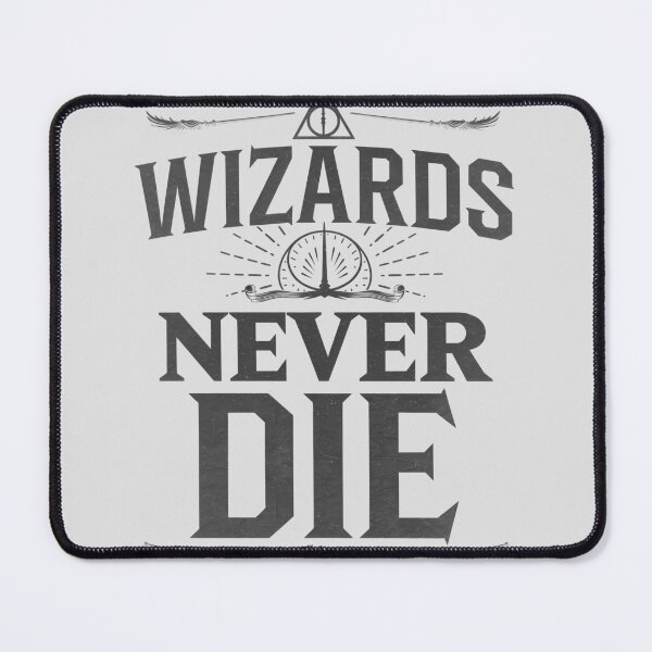 Item preview, wizards never die fantasy relics b&w designed and sold by jbfart.