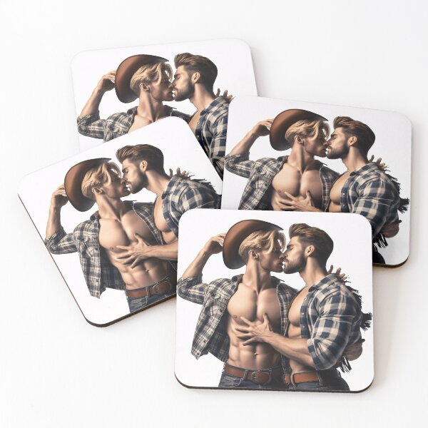 Item preview, Beautiful cowboys about to kiss designed and sold by RAMxLOVE.