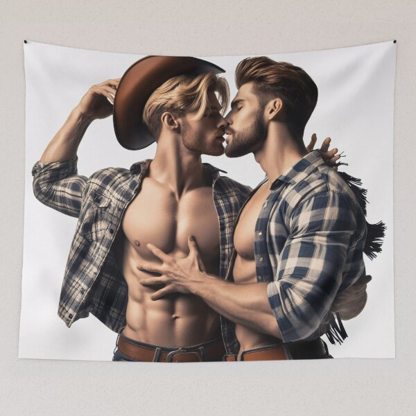 Item preview, Beautiful cowboys about to kiss designed and sold by RAMxLOVE.