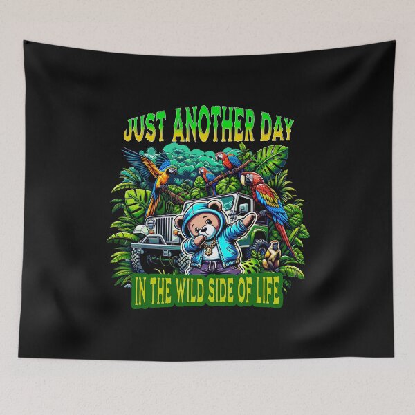 Item preview, Just Another Day in the Wild Side of Life ,Dab Pose Bear with Wild Nature Background designed and sold by Teeshart.