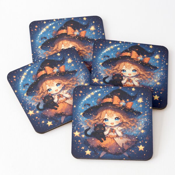 Item preview, A witch and a black cat on Halloween night. designed and sold by Natalia-Vlad.