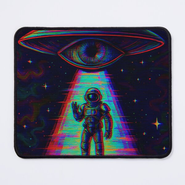 Item preview, Cosmic Contact Psychedelic Astronaut and UFO Eye Art Print designed and sold by Gemma-Ortwerth.