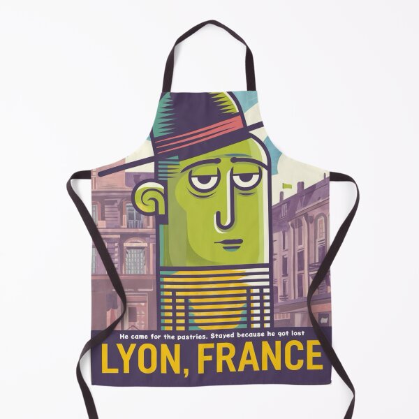 Item preview, Lyon, France Travel Art Poster : Lost in Pastries designed and sold by LeQuirks.