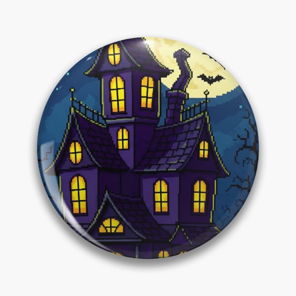 Item preview, Pixel Art Haunted House Sticker | Retro Gaming Halloween | 8-Bit Spooky Aesthetic designed and sold by StickyGuys.