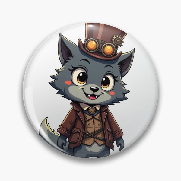 Item preview, Kawaii Steampunk Wolf  designed and sold by CBFreyjaArt.