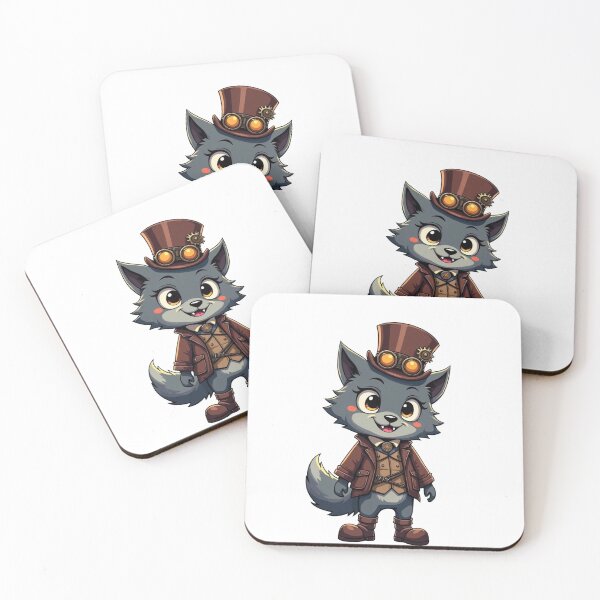 Item preview, Kawaii Steampunk Wolf  designed and sold by CBFreyjaArt.