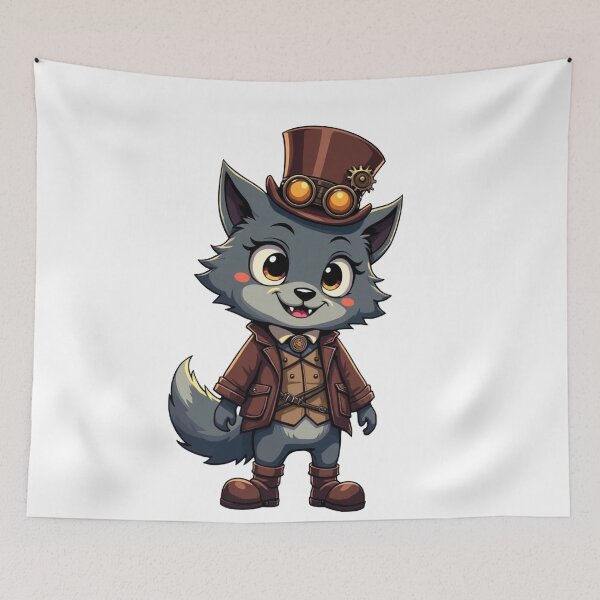 Item preview, Kawaii Steampunk Wolf  designed and sold by CBFreyjaArt.
