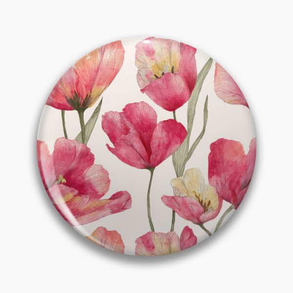 Item preview, Pink Parrot Tulips – Elegant Watercolor Seamless Botanical Pattern designed and sold by dawnleblanc55.