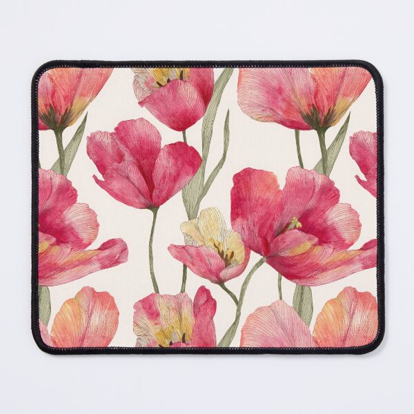 Item preview, Pink Parrot Tulips – Elegant Watercolor Seamless Botanical Pattern designed and sold by dawnleblanc55.