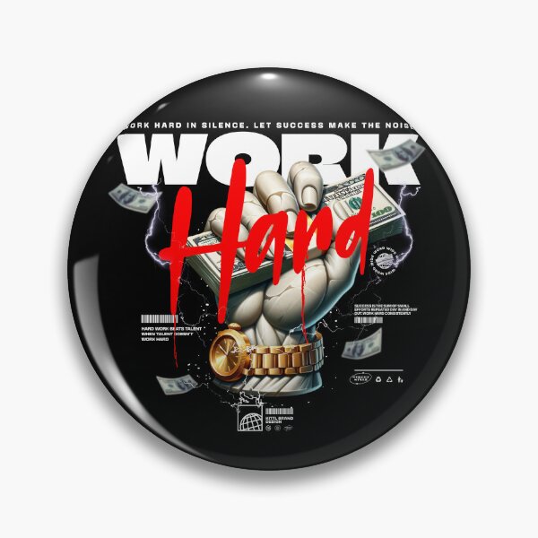 Item preview, Work Hard Motivational Urban Streetwear Design – Hustle Grind Money Mindset designed and sold by MINSET WEAR ® – Born from Mindset, Built on Discipline..