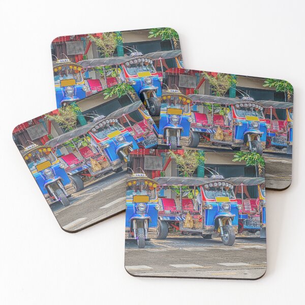 Item preview, Tuk tuks lined up in a Bangkok street waiting for business designed and sold by Kevin Hellon.