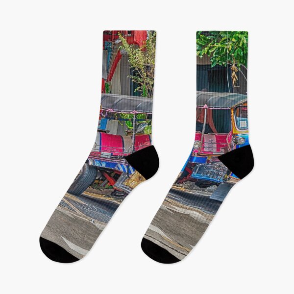 Item preview, Tuk tuks lined up in a Bangkok street waiting for business designed and sold by Kevin Hellon.