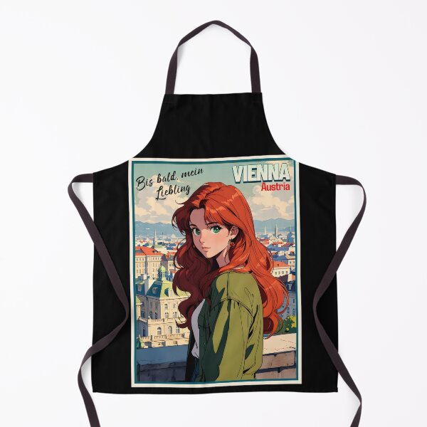 Item preview, Retro Anime Girl from Vienna Austria Europe Vintage Travel Romantic Quote designed and sold by Kawaii-Sky.