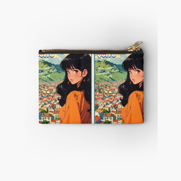 Item preview, Retro Anime Girl from Quito Ecuador Vintage Travel Romantic Quote designed and sold by Kawaii-Sky.