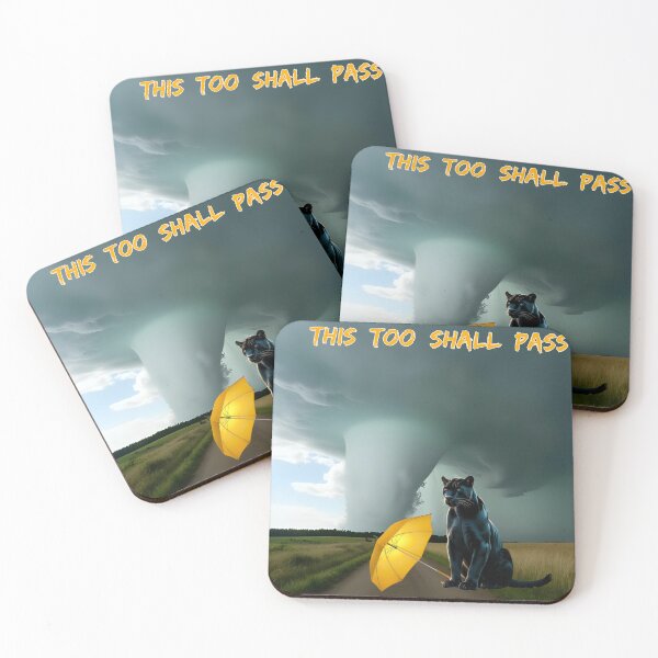 Item preview, this too shall pass, black panther in tornado designed and sold by paintedblackcat.