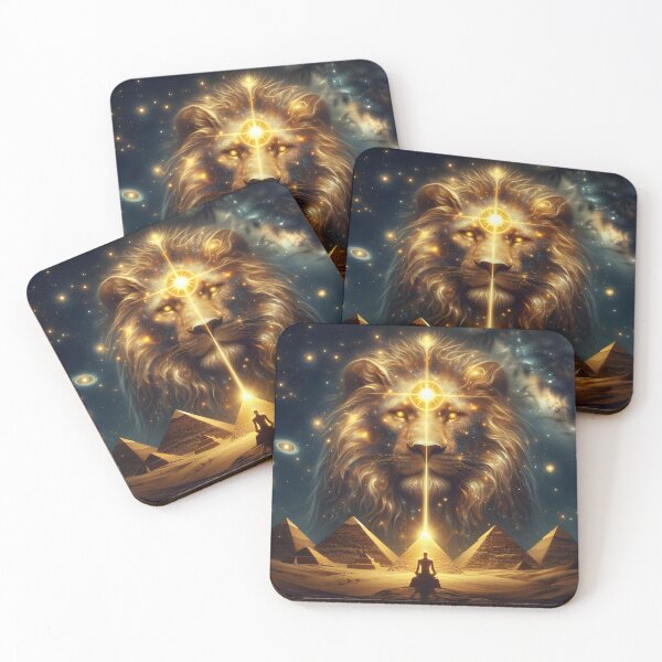 Item preview, Cosmic Lion's Gate Over Egyptian Pyramids designed and sold by The Cosmic Nexus.