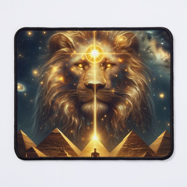 Item preview, Cosmic Lion's Gate Over Egyptian Pyramids designed and sold by The Cosmic Nexus.