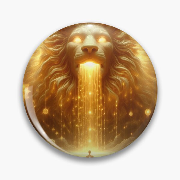 Item preview, A Celestial Lion Pours Golden Light Onto Figure designed and sold by The Cosmic Nexus.
