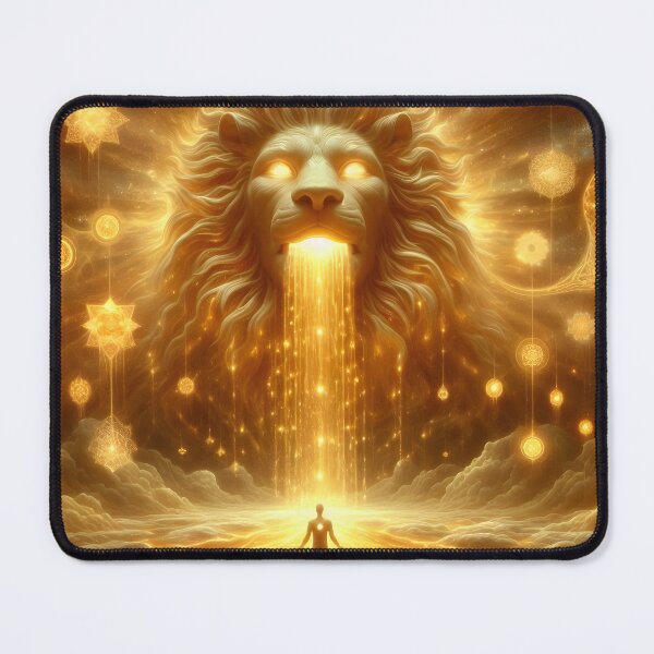 Item preview, A Celestial Lion Pours Golden Light Onto Figure designed and sold by The Cosmic Nexus.