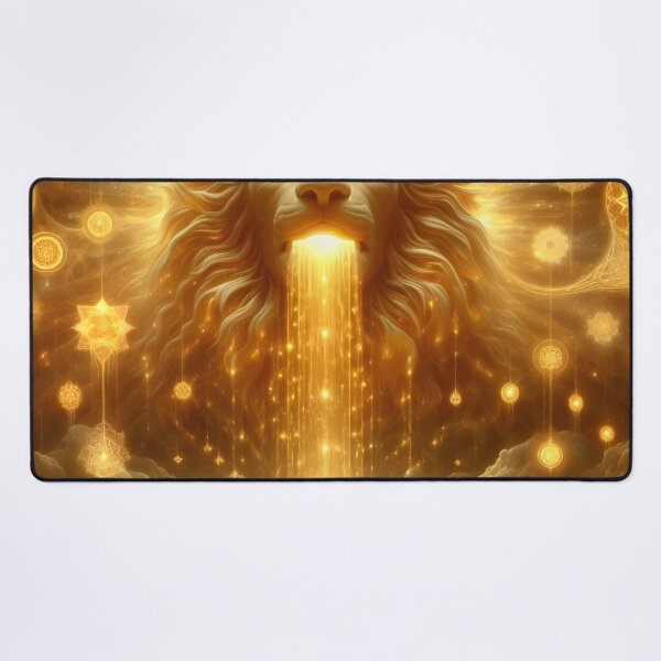 Item preview, A Celestial Lion Pours Golden Light Onto Figure designed and sold by The Cosmic Nexus.