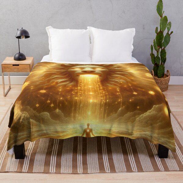 Item preview, A Celestial Lion Pours Golden Light Onto Figure designed and sold by The Cosmic Nexus.