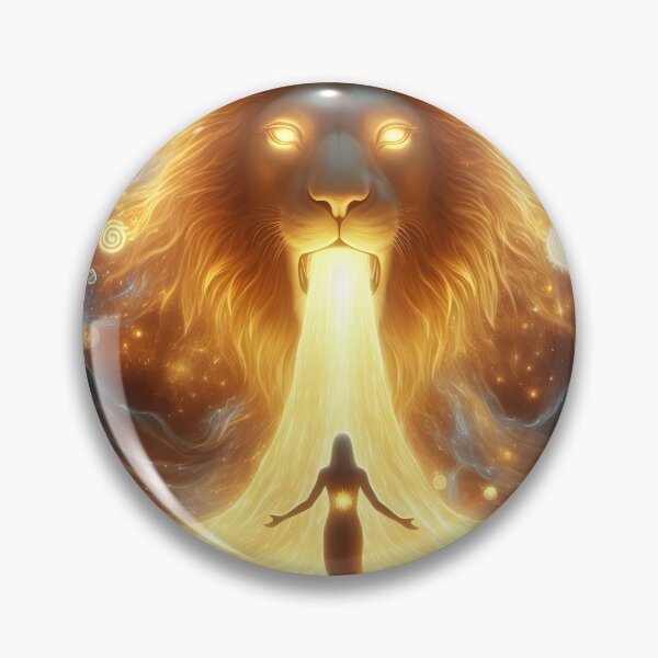 Item preview, Celestial Lion Breathes Golden Light Upon A Woman designed and sold by The Cosmic Nexus.