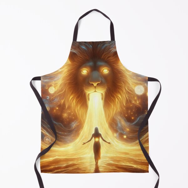 Item preview, Celestial Lion Breathes Golden Light Upon A Woman designed and sold by The Cosmic Nexus.