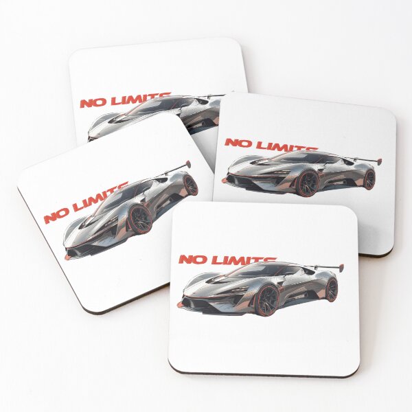 Item preview, No Limits — Futuristic Gray and Red Supercar designed and sold by  Gabrielasmar Automotive art.