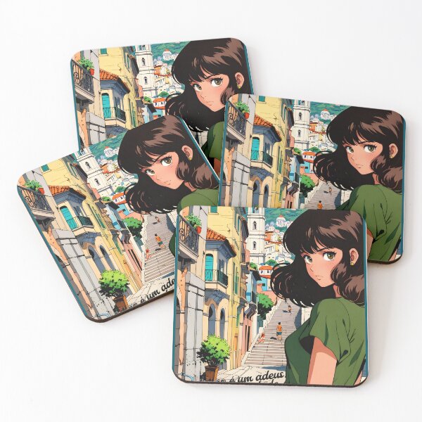 Item preview, Retro Anime Girl from Salvador Brazil Vintage Travel Romantic Quote designed and sold by Kawaii-Sky.