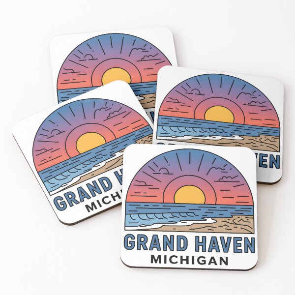 Item preview, Grand Haven Vintage Sunset designed and sold by TheOldMittenIllustrated.