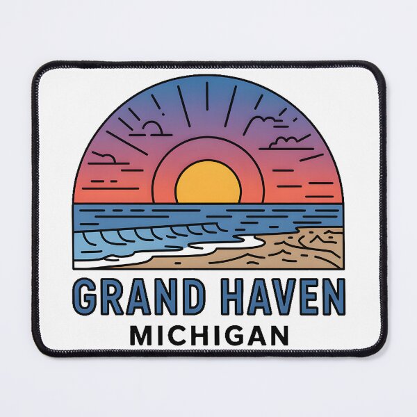 Item preview, Grand Haven Vintage Sunset designed and sold by TheOldMittenIllustrated.