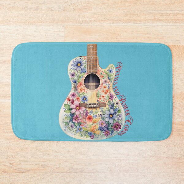 Artikelvorschau, Florale Akustikgitarre „Petals and Power Cords“ entworfen und verkauft von Friends Custom Creations.