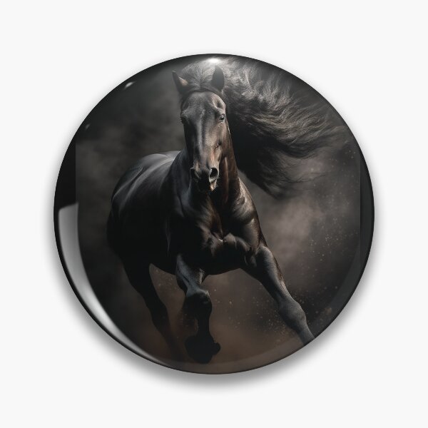 Item preview, Brown/Black Stallion running portrait designed and sold by CritterWisdom.