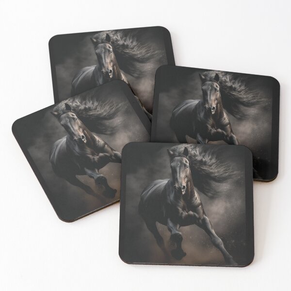 Item preview, Brown/Black Stallion running portrait designed and sold by CritterWisdom.