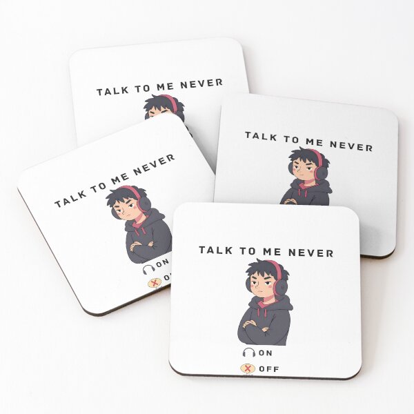 Item preview, Small Talk Off – Grumpy Boy with Headphones | Funny Introvert Design designed and sold by SDesignsUSA.