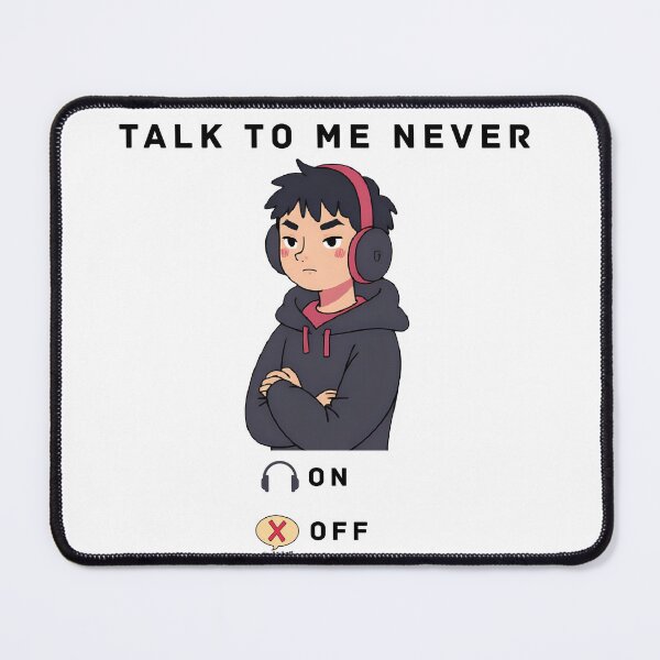 Item preview, Small Talk Off – Grumpy Boy with Headphones | Funny Introvert Design designed and sold by SDesignsUSA.