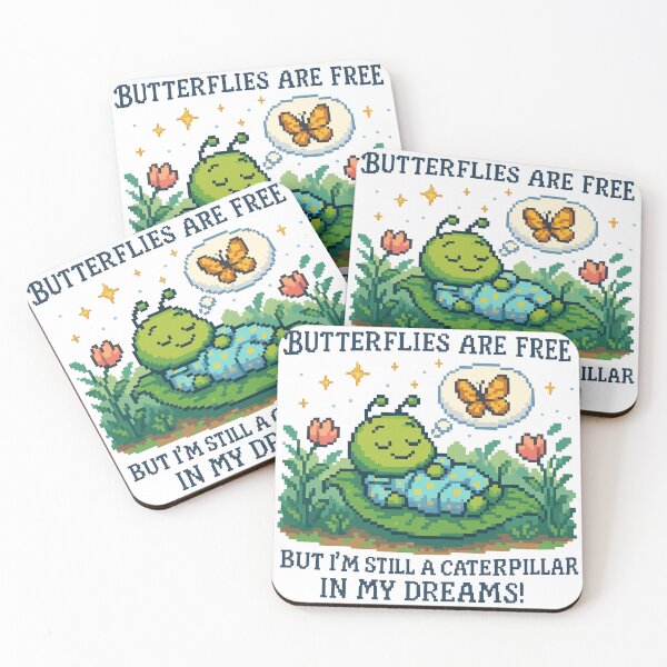 Item preview, Dreaming of Wings Pixel Caterpillar designed and sold by NaturePixel.
